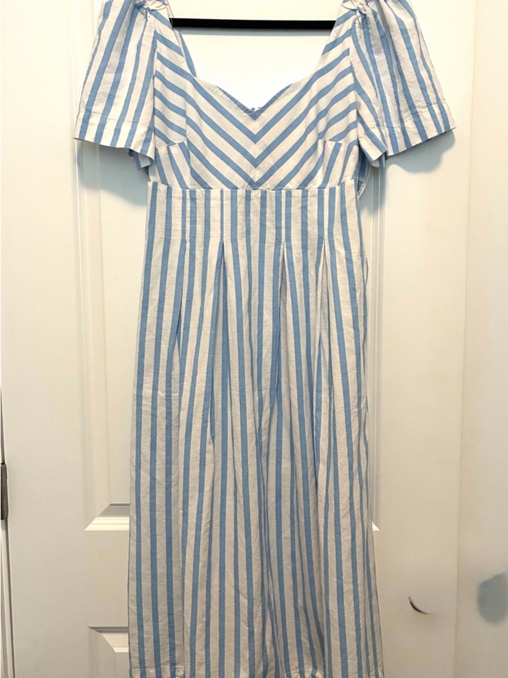 a new day Blue and White Striped V-Neck Midi Dress - Picture 3 of 7